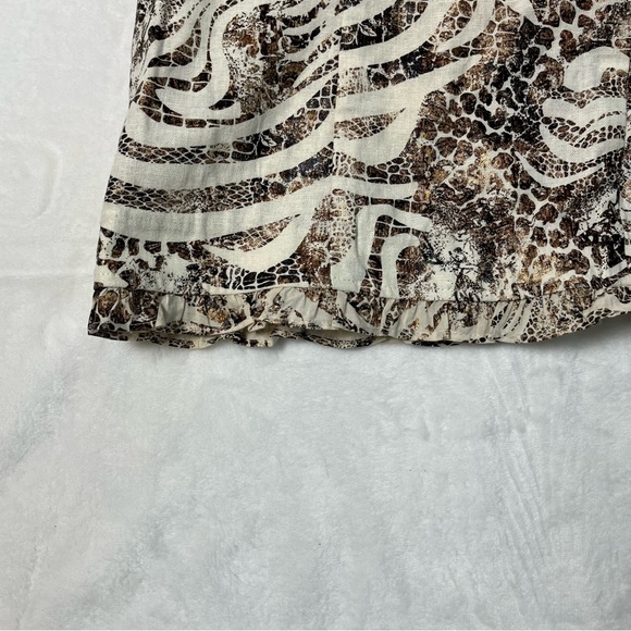 Chico's animal print linen blend size 2 overshirt - Picture 6 of 13